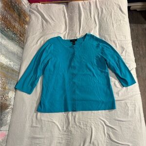 Women's Blue Button-Up Top